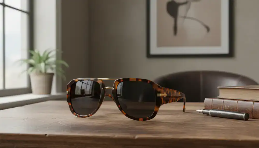 Tortoiseshell aviator sunglasses